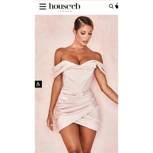 Caroline blush satin corset dress